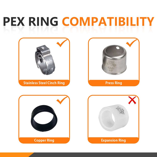 PEX Crimp 1/2" 6" Copper Stub with Wall Flange Plumbingsell