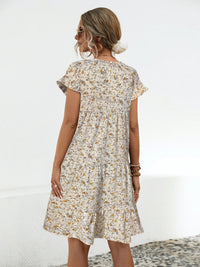 Floral Round Neck Short Sleeve Dress Elegant & Effortless Everyday Style Women Dress