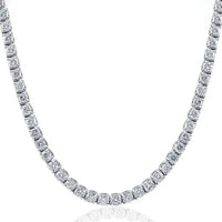 16" 20Ct Diamond Tennis Necklace 14k White Gold Lab Grown