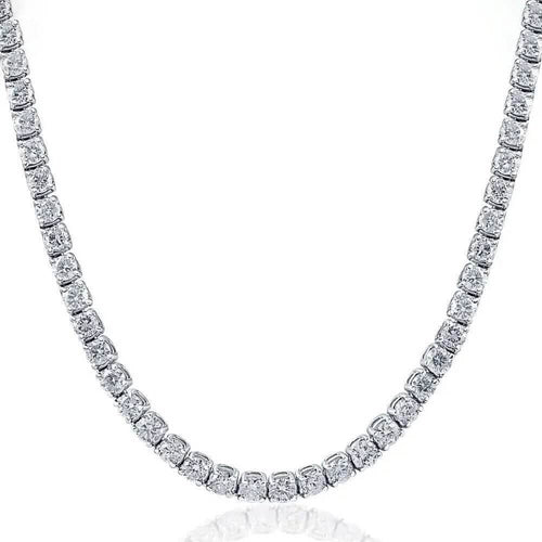 16" 20Ct Diamond Tennis Necklace 14k White Gold Lab Grown