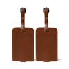 Dark Brown Leather Luggage Tags Set