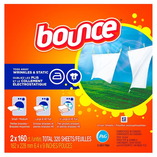 Bounce Dryer Sheets, Outdoor Fresh, 320 Sheets EasyOptionXY LLC