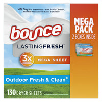 Bounce Lasting Fresh Mega Dryer Sheets, 130 ct, Outdoor Fresh & Clean Fabric Softener Sheets EasyOptionXY LLC
