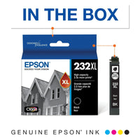EPSON 232 Claria Ink High Capacity Black Cartridge (T232XL120-S) Works with WorkForce WF-2930, WF-2950, Expression XP-4200, XP-4205 EasyOptionXY LLC