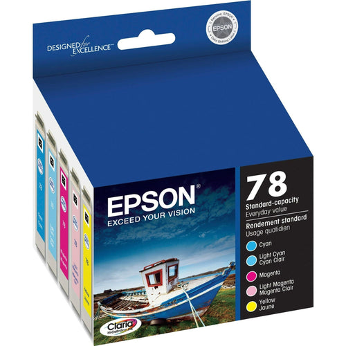 EPSON 78 Claria Hi-Definition Ink Standard Capacity 5 Color Cartridge Combo Pack (T078920) Works with Artisan 50, Photo R260, R280, R380, RX580, RX595, RX680 EasyOptionXY LLC