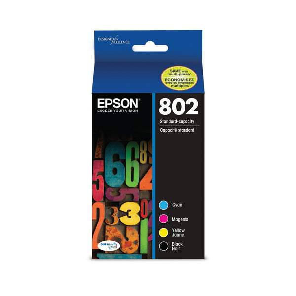 EPSON 802 DURABrite Ultra Ink Standard Capacity Black & Color Cartridge Combo Pack (T802120-BCS) Works with WorkForce Pro WF-4720, WF-4730, WF-4734, WF-4740 EasyOptionXY LLC