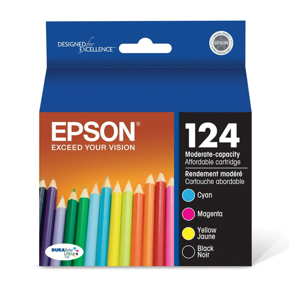 EPSON 124 DURABrite Ultra Ink Black & Color Cartridge Combo Pack For Stylus NX-125, NX-127, NX-130, NX-230, NX-330, NX-420, NX-430, WorkForce WF-320, WF-323, WF-325, WF-435 EasyOptionXY LLC