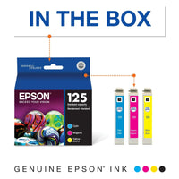 EPSON 125 DURABrite Ultra Ink Standard Capacity Color Combo Pack (T125520-S) Works with Stylus NX-125, NX-127, NX-130, NX-230, NX-420, NX-530, NX-625, WorkForce WF-320, WF-323, WF-325, WF-520 EasyOptionXY LLC