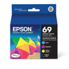 EPSON 69 DURABrite Ultra Ink Black & Color Combo Pack For CX-6000, CX-7000F, CX-7400, CX-8400, CX-9400, CX-9475, NX-400, NX-415, NX-510, NX-515, WF-1100, WF-600, WF-610 and other select models EasyOptionXY LLC