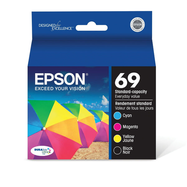 EPSON 69 DURABrite Ultra Ink Black & Color Combo Pack For CX-6000, CX-7000F, CX-7400, CX-8400, CX-9400, CX-9475, NX-400, NX-415, NX-510, NX-515, WF-1100, WF-600, WF-610 and other select models EasyOptionXY LLC