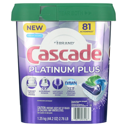 Cascade Platinum Plus ActionPacs Dishwasher Detergent Pods Fresh Scent (81 Ct) EasyOptionXY LLC