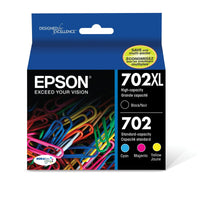 EPSON 702 DURABrite Ultra Ink High Capacity Black & Standard Color Cartridge Combo Pack (T702XL-BCS) Works with WorkForce Pro WF-3720, WF-3730, WF-3733 EasyOptionXY LLC