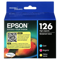 EPSON 126 DURABrite Ultra Ink Color Combo Pack For WF-3520, WF-3530, WF-3540, WF-520, WF-545, WF-630, WF-633, WF-635, WF-645, WF-7010, WF-7510, WF-7520, WF-840, WF-845 and other select models EasyOptionXY LLC