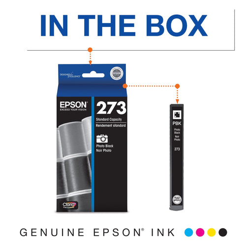 EPSON 273 Claria Ink Standard Capacity Photo Black Cartridge (T273120-S) Works with Expression Premium XP-520, XP-600, XP-610, XP-620, XP-800, XP-810, XP-820 EasyOptionXY LLC