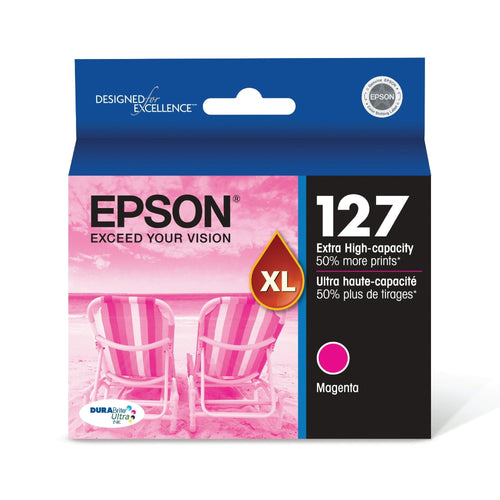 EPSON 127 DURABrite Ultra Ink Magenta Cartridge For NX-530, NX-625, WF-3520, WF-3530, WF-3540, WF-545, WF-60, WF-630, WF-633, WF-635, WF-645, WF-7010, WF-7510, WF-7520, WF-840, WF-845 EasyOptionXY LLC