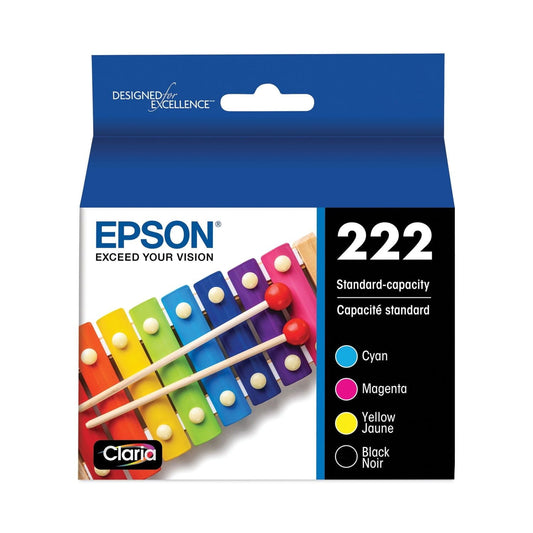 Epson T222120BCS (T222) Claria Ink, 165 Page-Yield, Black/Cyan/Magenta/Yellow EasyOptionXY LLC