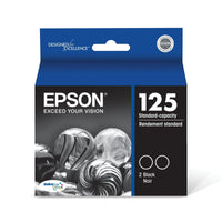 EPSON 125 DURABrite Ultra Ink Standard Capacity Black Dual Cartridge (T125120-D2) Works with Stylus NX-125, NX-127, NX-130, NX-230, NX-420, NX-530, NX-625, WorkForce WF-320, WF-323, WF-325, WF-520 EasyOptionXY LLC