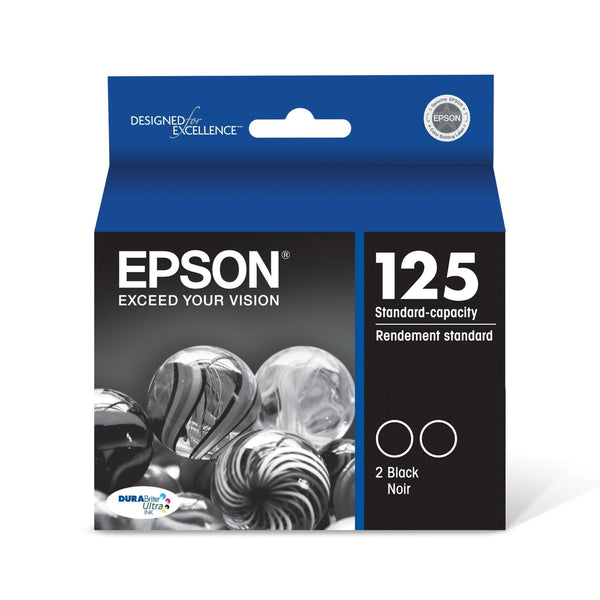 EPSON 125 DURABrite Ultra Ink Standard Capacity Black Dual Cartridge (T125120-D2) Works with Stylus NX-125, NX-127, NX-130, NX-230, NX-420, NX-530, NX-625, WorkForce WF-320, WF-323, WF-325, WF-520 EasyOptionXY LLC