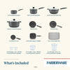 Farberware Easy Clean 20 Piece Aluminum Nonstick Cookware Pots and Pans Set, Gray EasyOptionXY LLC