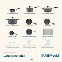 Farberware Easy Clean 20 Piece Aluminum Nonstick Cookware Pots and Pans Set, Gray EasyOptionXY LLC