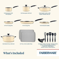 Farberware Easy Clean 22 Piece Nonstick Cookware Set, Almond EasyOptionXY LLC
