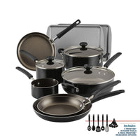 Farberware Easy Clean 22 Piece Nonstick Cookware Pots and Pans Set, Black EasyOptionXY LLC