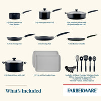 Farberware Easy Clean 22 Piece Nonstick Cookware Pots and Pans Set, Black EasyOptionXY LLC