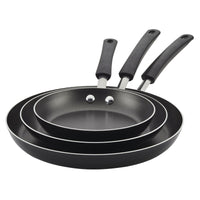 Farberware 3 Piece Easy Clean Aluminum Non-Stick Frying Pan, Fry Pan, Skillet Set, Black EasyOptionXY LLC