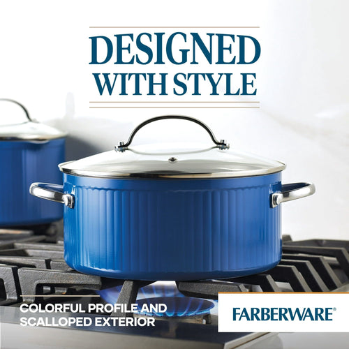 Farberware Style 10 Piece Nonstick Cookware Pots and Pans Set, Blue EasyOptionXY LLC