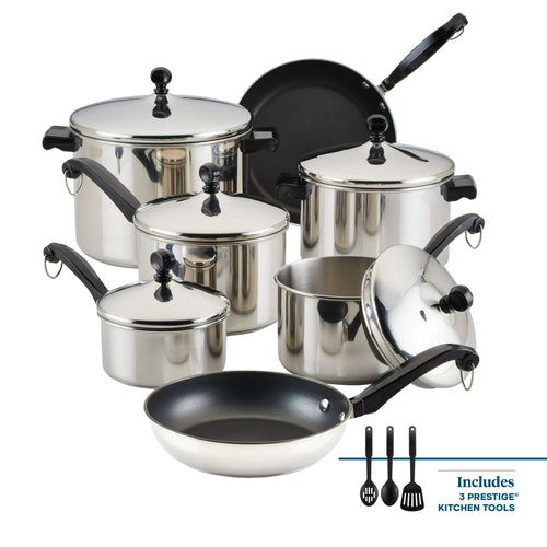 Farberware Classic 15 Piece Stainless Steel Pots and Pans Set EasyOptionXY LLC