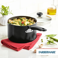 Farberware 3-Quart Aluminum Non-Stick Straining Saucepan With Lid, Black EasyOptionXY LLC