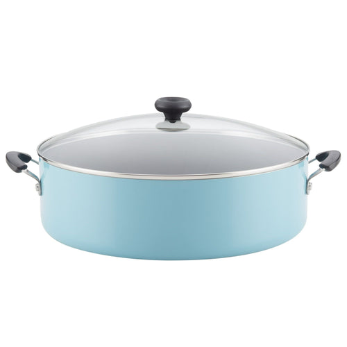 Farberware 14" Easy Clean Nonstick Family Pan, Jumbo Cooker with Lid, Aqua EasyOptionXY LLC