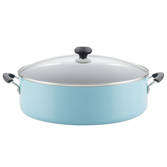 Farberware 14" Easy Clean Nonstick Family Pan, Jumbo Cooker with Lid, Aqua EasyOptionXY LLC