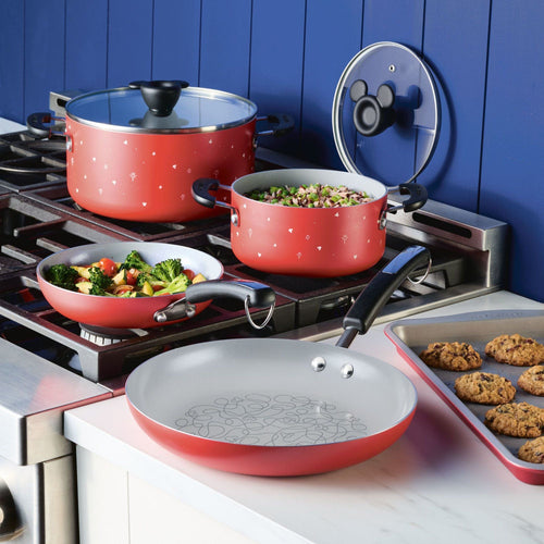 Farberware Disney 7 Piece Ceramic Nonstick Cookware Set, Red EasyOptionXY LLC