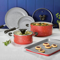 Farberware Disney 7 Piece Ceramic Nonstick Cookware Set, Red EasyOptionXY LLC