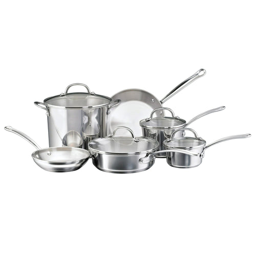 Farberware Millennium 10 Piece Stainless Steel Pots and Pans, Silver EasyOptionXY LLC