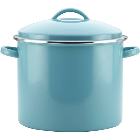 Farberware Enamel-on-Steel Induction Stockpot with Lid, 16 Quart, Aqua EasyOptionXY LLC