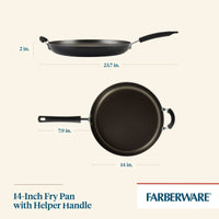 Farberware Easy Clean 14" Aluminum Nonstick Frying Pan with Helper Handle, Black EasyOptionXY LLC