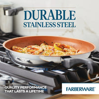 Farberware Classic Traditions 12" Stainless Steel Ceramic Nonstick Frying Pan EasyOptionXY LLC