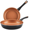 Farberware Glide Twin Pack Copper Ceramic Nonstick Skillet, Black EasyOptionXY LLC