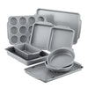 Farberware 10-Piece Nonstick Bakeware Set with Cooling Rack, Grey EasyOptionXY LLC