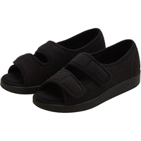 Silvert s Womens Easy Closure Sandal For Indoors & Outdoors Black