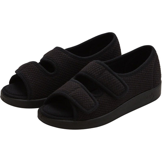 Silvert s Womens Easy Closure Sandal For Indoors & Outdoors Black