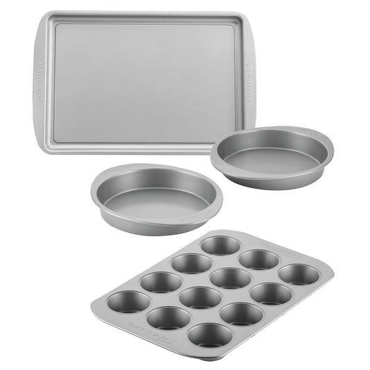 Farberware Bakeware Nonstick Cookie, Muffin, Cupcake, and Cake Pan Set, 4-Piece, Gray EasyOptionXY LLC