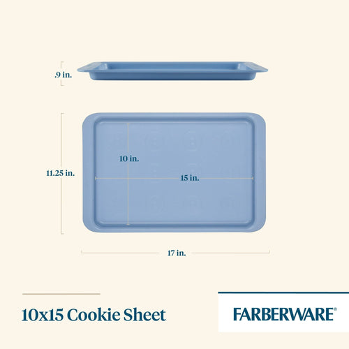 Farberware Easy Solutions 10" x 15" Nonstick Bakeware Cookie Pan Baking Sheet, Blue EasyOptionXY LLC