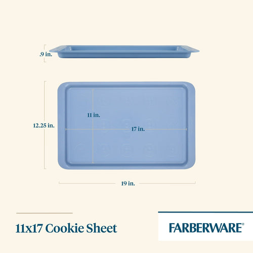 Farberware Easy Solutions 11" x 17" Nonstick Bakeware Cookie Pan Baking Sheet, Blue EasyOptionXY LLC