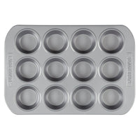 Farberware Nonstick Bakeware 12-Cup Muffin Pan and Cake Pan Set, 4-Piece, Gray EasyOptionXY LLC