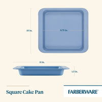 Farberware Easy Solutions 9" Steel Nonstick Bakeware Square Cake Pan, Blue EasyOptionXY LLC