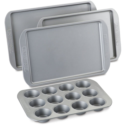 Farberware Nonstick Bakeware Muffin Cupcake and Sheet Pan Set, 4-Piece, Gray EasyOptionXY LLC