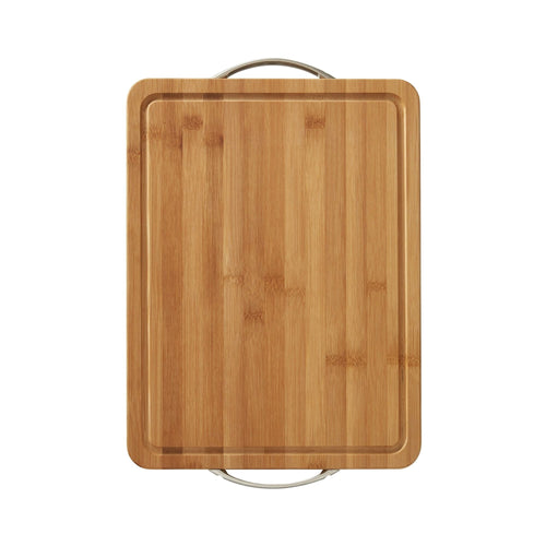 Farberware 12-inch x 16-inch Bamboo Wood Cutting Board with Trench and Metal Handles EasyOptionXY LLC